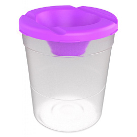 Емкость для воды (стакан-непроливайка) Луч 500 мл корпус прозрачный с углублениями для размещения кисточек с отметкой безопасного уровня фото Емкость для воды (стакан-непроливайка) Луч 500 мл корпус прозрачный с углублениями для размещения кисточек с отметкой безопасного уровня