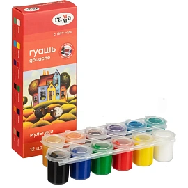 Гуашь Гамма Мультики 12 цветов по 15 мл фото Гуашь Гамма Мультики 12 цветов по 15 мл