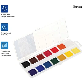 Краски акварельные медовые Гамма Классическая 14 цветов фото Краски акварельные медовые Гамма Классическая 14 цветов