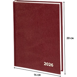 Ежедневник датированный 2026 год Выбор есть бумвинил А5 160 листов бордовый
