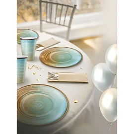 Набор тарелок одноразовых Империя Поздравлений Голубая керамика 23 см (6 штук в упаковке) фото Набор тарелок одноразовых Империя Поздравлений Голубая керамика 23 см (6 штук в упаковке)