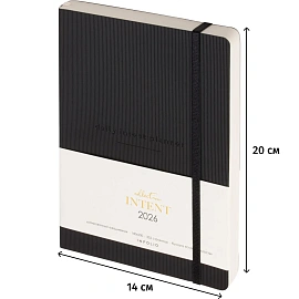 Ежедневник датированный 2026 IF 14х20см 176л, мягк Intent I1729/black