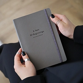 Ежедневник датированный 2026 год InFolio Intent искусственная кожа А5 176 листов серый, I1729/grey