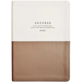 Ежедневник датированный 2026 IF 14х20см 176л, мягк Success I1719/wh-beige