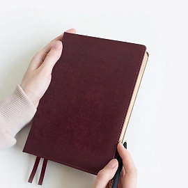 Ежедневник датированный 2026 год InFolio Britannia натуральная кожа А5 176 листов бордовый (золотистый обрез), I1710/bordo