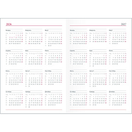 Ежедневник датированный 2026 IF 14х20см 176л, тверд Lozanna AZ2805/bordo