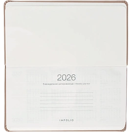 Еженедельник датированный 2026 IF 16х9см 64л, мягк Success I1835/beige