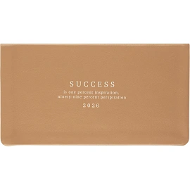 Еженедельник датированный 2026 IF 16х9см 64л, мягк Success I1835/beige