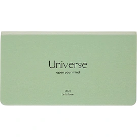 Еженедельник датированный 2026 год InFolio Universe искусственная кожа А6 64 листа мятный, I1840emb/mint