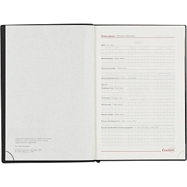 Ежедневник датированный 2026 ESCALADA А5 (146x211мм), 176л, черный 70269