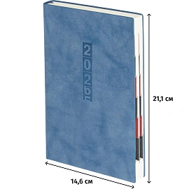 Ежедневник датированный 2026 год Escalada искусственная кожа А5 176 листов голубой, 70271