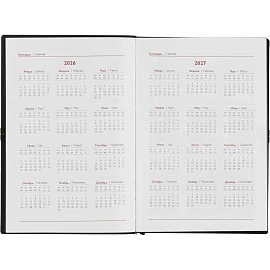 Ежедневник датированный 2026 год Escalada искусственная кожа А5 176 листов чёрный (чёрный обрез), 70273