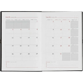 Ежедневник датированный 2026 год Escalada искусственная кожа А5 176 листов чёрный (чёрный обрез), 70273