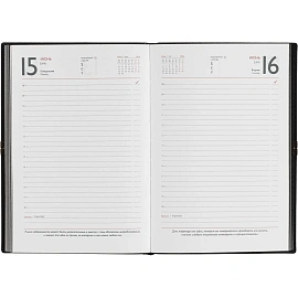 Ежедневник датированный 2026 год Escalada искусственная кожа А5 176 листов чёрный (чёрный обрез), 70273