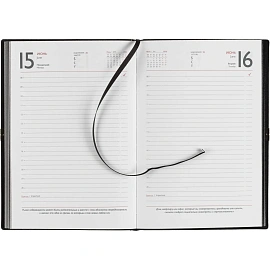 Ежедневник датированный 2026 год Escalada искусственная кожа А5 176 листов чёрный (чёрный обрез), 70273