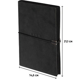 Ежедневник датированный 2026 год Escalada искусственная кожа А5 176 листов чёрный (чёрный обрез), 70273