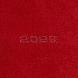 Ежедневник датированный 2026 год Escalada искусственная кожа А5 176 листов красный с фиксирующей резинкой (красный обрез), 70275