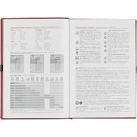 Ежедневник датированный 2026 год Escalada искусственная кожа А5 176 листов красный с фиксирующей резинкой (красный обрез), 70275