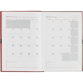 Ежедневник датированный 2026 год Escalada искусственная кожа А5 176 листов красный с фиксирующей резинкой (красный обрез), 70275