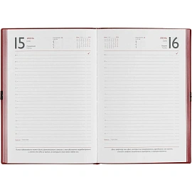 Ежедневник датированный 2026 год Escalada искусственная кожа А5 176 листов красный с фиксирующей резинкой (красный обрез), 70275