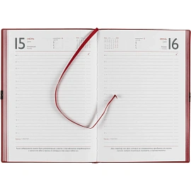 Ежедневник датированный 2026 год Escalada искусственная кожа А5 176 листов красный с фиксирующей резинкой (красный обрез), 70275