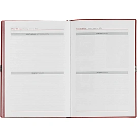 Ежедневник датированный 2026 год Escalada искусственная кожа А5 176 листов красный с фиксирующей резинкой (красный обрез), 70275