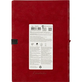 Ежедневник датированный 2026 год Escalada искусственная кожа А5 176 листов красный с фиксирующей резинкой (красный обрез), 70275