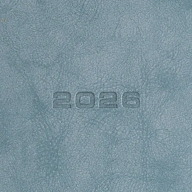 Ежедневник датированный 2026 год Escalada искусственная кожа А5 176 листов голубой с фиксирующей резинкой (голубой обрез), 70277