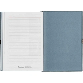 Ежедневник датированный 2026 год Escalada искусственная кожа А5 176 листов голубой с фиксирующей резинкой (голубой обрез), 70277