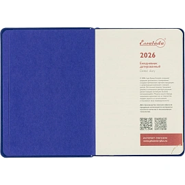 Ежедневник датированный 2026 год Escalada искусственная кожа А6+ 176 листов синий, 70292