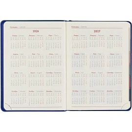 Ежедневник датированный 2026 год Escalada искусственная кожа А6+ 176 листов синий, 70292