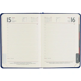 Ежедневник датированный 2026 год Escalada искусственная кожа А6+ 176 листов синий, 70292
