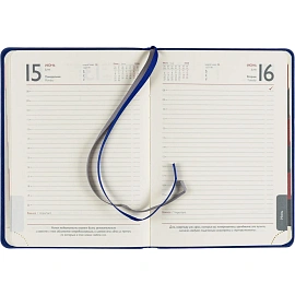Ежедневник датированный 2026 год Escalada искусственная кожа А6+ 176 листов синий, 70292