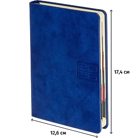 Ежедневник датированный 2026 год Escalada искусственная кожа А6+ 176 листов синий, 70292