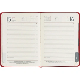 Ежедневник датированный 2026 ESCALADA А6+ (126x174мм), 176л, красный 70293