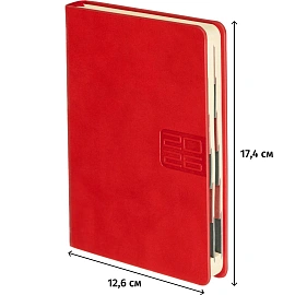 Ежедневник датированный 2026 ESCALADA А6+ (126x174мм), 176л, красный 70293