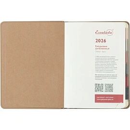 Ежедневник датированный 2026 ESCALADA А6+ (126x174мм), 176л, бежевый 70294