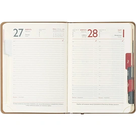Ежедневник датированный 2026 ESCALADA А6+ (126x174мм), 176л, бежевый 70294
