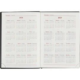 Ежедневник датированный 2026 год Escalada искусственная кожа А6+ 176 листов чёрный, 70297