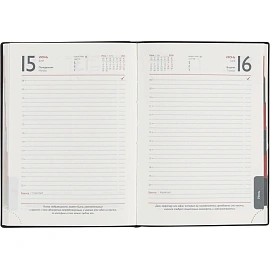 Ежедневник датированный 2026 год Escalada искусственная кожа А6+ 176 листов чёрный, 70297