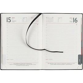 Ежедневник датированный 2026 год Escalada искусственная кожа А6+ 176 листов чёрный, 70297