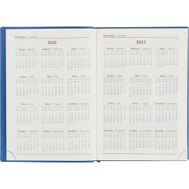 Ежедневник датированный 2026 год Escalada искусственная кожа А6+ 176 листов синий (синий обрез), 70298