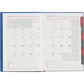 Ежедневник датированный 2026 год Escalada искусственная кожа А6+ 176 листов синий (синий обрез), 70298