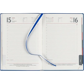 Ежедневник датированный 2026 год Escalada искусственная кожа А6+ 176 листов синий (синий обрез), 70298
