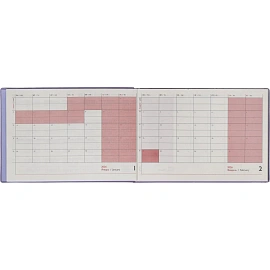Еженедельник датированный 2026 год Escalada искусственная кожа 181х127 мм 64 листа сиреневый, 70344