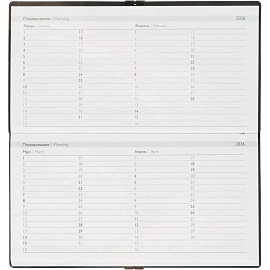 Еженедельник датированный 2026 ESCALADA 175х95мм, 64л, черный 70392