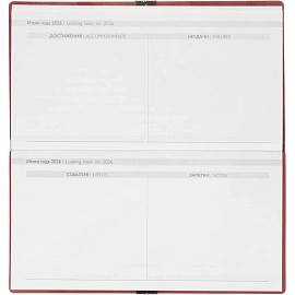 Еженедельник датированный 2026 год Escalada искусственная кожа 175х95 мм 64 листа красный с фиксирующей резинкой, 70394