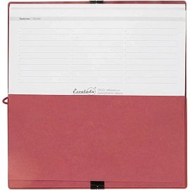 Еженедельник датированный 2026 год Escalada искусственная кожа 175х95 мм 64 листа красный с фиксирующей резинкой, 70394