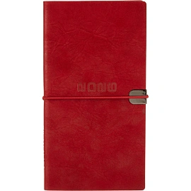Еженедельник датированный 2026 год Escalada искусственная кожа 175х95 мм 64 листа красный с фиксирующей резинкой, 70394