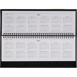 Планинг датированный 2026 год Escalada искусственная кожа 310x130 мм 64 листа черный (чёрный обрез), 70321